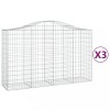 Cosuri gabion arcuite 3 buc, 200x50x120/140 cm, fier galvanizat
