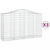 Cumpara ieftin Cosuri gabion arcuite 3 buc, 200x50x120/140 cm, fier galvanizat