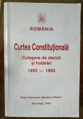 Curtea Constituțională , Culegerii de decizii și hotăr&amp;acirc;ri 1992-1993 foto