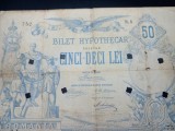 -----50 Lei 1877-BILET HYPOTECAR Raritatee!!!