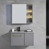 Set Mobilier pentru Baie 80x47cm 3 Piese Gri ModernLight Concept