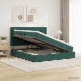 Cumpara ieftin Pat cu LED si saltea Verde inchis 160 x 200 cm Catifea