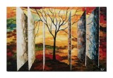 Cumpara ieftin Tablou inspirational gigant pictat manual living, birou, dormitor, Vieti paralele, 150x100cm ulei pe panza in cutit efect 3D, gata de expus pe perete