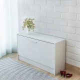 Banchetă de stocare pentru pantofi, 80x24x45 cm, alb