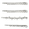 Set 4 Agrafe Păr Argintii cu Strass și Mărgele, 6cm, Aliaj, Cristal, Perle - Accesorii Coafuri Elegante
