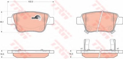 Set placute frana,frana disc TOYOTA AVENSIS Limuzina (T25) (2003 - 2008) TRW GDB3337 foto