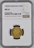 Cumpara ieftin Moneda AUR 20 lei 1883, Carol I, MS 61 , gradat NGC, grad foarte bun