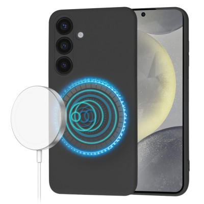 Husa silicon Samsung Galaxy S24 Techsuit SoftFlex MagSafe, negru foto