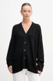 United Colors of Benetton cardigan din amestec de l&acirc;nă culoarea negru, 126WD604Z