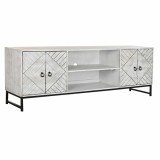 Mobilă TV DKD Home Decor 180 x 40 x 60 cm Negru Metal Alb Lemn de mango