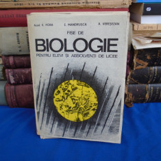 EUGEN PORA - FISE DE BIOLOGIE PENTRU ELEVI SI ABSOLVENTI DE LICEE , 1976 *