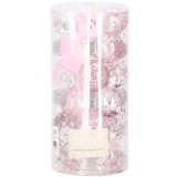 Set globuri de Craciun Inedit, 24 bucati, 5cm, transparente si roz pal Household NewTrend