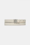 HUGO curea de piele femei, culoarea alb, 50542497