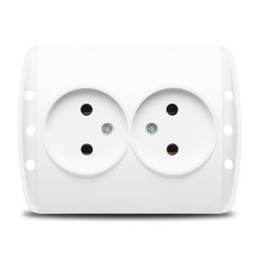 Priză dublă cu protecție pentru copii ST ELBI Zirve, cu 2 rame decorative laterale incluse, PDSTZ