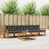 vidaXL Set de canapele de exterior cu pernă 5 pcs Natural și Antracit 3367155