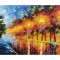 Tablou pictat manual living, dormitor, O seara magica, 100x60cm ulei pe panza in cutit, Spectaculos