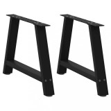 VidaXL Picioare pentru măsuță de cafea &icirc;n formă de A, 2 buc., negru, 60x(42-43) cm, oțel