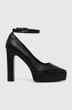 Karl Lagerfeld pantofi de piele SOIREE PLATFORM culoarea negru, cu toc drept, KL31710