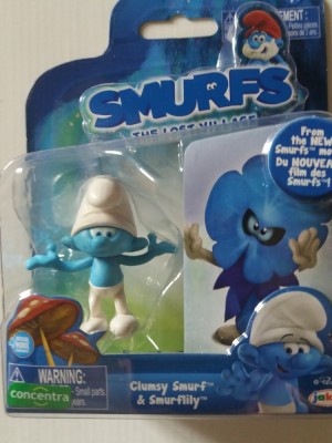 Set 2 figurine Clumsy Smurf and Smurflily foto