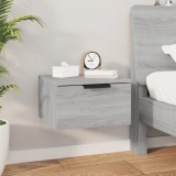 Noptiera Perete Gri Sonoma 34x30x20 cm, Suspendata, Lemn, Raft Depozitare, Montare Facila