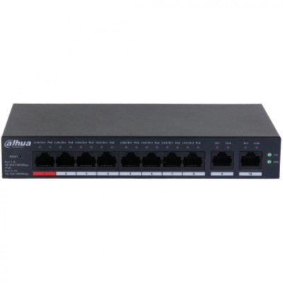 Switch 10 porturi Gigabit 8 porturi PoE cu management Dahua - CS4010-8GT-110 SafetyGuard Surveillance foto