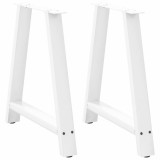 VidaXL Picioare de masă &icirc;n formă de A, 2 buc., alb, 80x(72-73) cm, oțel