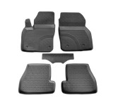 Covorase Cauciuc Premium Stil Tavita Ford Focus 3 2011-2015, Fara Miros, Negre
