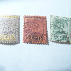 3 Timbre Guyana Britanica 1889 1c si 2c 1889 si 2c 1900 ,stampilate