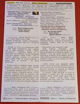 Program meci fotbal ROMANIA - BOSNIA HERTEGOVINA (preliminarii UEFA 2012/03.06.2011) foto