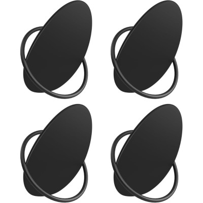 SONGMICS Set 4 carlige perete, design oval din otel, 5 kg per carlig, 9x5x7 cm, negru Household NewTrend foto
