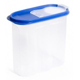 Recipient de depozitare pentru alimente cu capac, Neirini, Transparent/Albastru, 16 x 7 x 17 cm