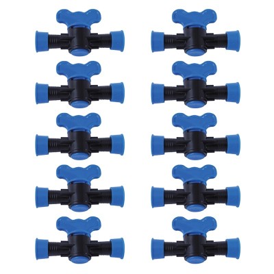 Set 10 x Robinet din plastic pentru teava picurare cu inele prin presare, Nr-7544, 17 x 17 mm foto