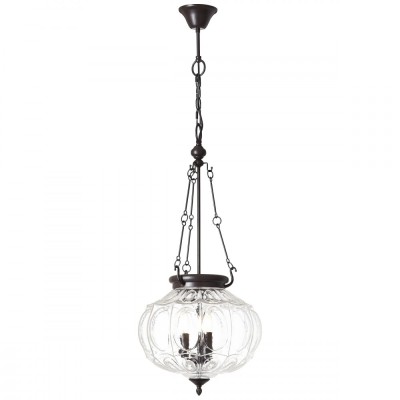 Lampa BRILLIANT Helyn suspendata Maro/Transparent | 3X C35, E14, 60W foto