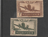 Mauritania 1942 - Posta aeriana , 2 valori,vezi scan verso,Mi.141-142, Aviatie, Nestampilat