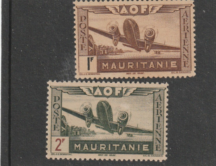 Mauritania 1942 - Posta aeriana , 2 valori,vezi scan verso,Mi.141-142