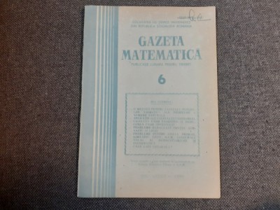 GAZETA MATEMATICA NR 6/1984 foto