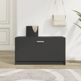 Bancheta pantofar, negru, 80x24x45 cm, lemn prelucrat