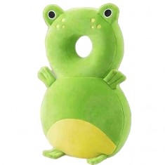 Rucsac cu pern&Auml; de protec&Egrave;ie pentru cap, model broscu&Egrave;&Auml;, tetier&Auml; moale pentru bebelu&Egrave;i, 33x6x19 cm, 180 g, verde