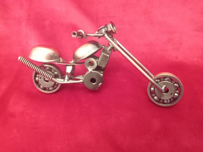 Machetă moto metalică, obiect de decor
