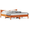 VidaXL Cadru de pat cu tăblie, maro ceruit, 180x200 cm, lemn masiv pin
