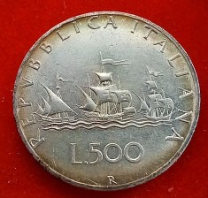 (A18) MONEDA DIN ARGINT ITALIA - 500 LIRE 1964, PATINA SUPERBA, RARA IN ACEASTA STARE