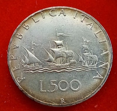 (A18) MONEDA DIN ARGINT ITALIA - 500 LIRE 1964, PATINA SUPERBA, RARA IN ACEASTA STARE foto