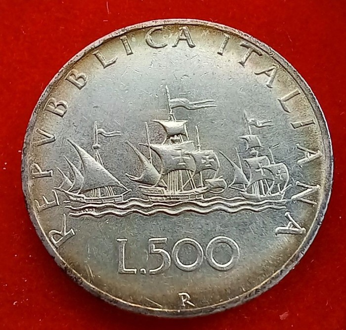 (A18) MONEDA DIN ARGINT ITALIA - 500 LIRE 1964, PATINA SUPERBA, RARA IN ACEASTA STARE