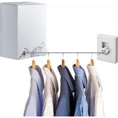 Suport de uscare portabil, Sunmostar, Otel inoxidabil, 4.2 m, Alb