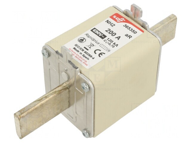 Siguranță aR 200A 690VAC 550VDC NH2 Argintie