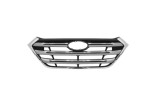 Grila radiator Hyundai Tucson (Tl), 09.2015-2018, model: Limited, montare fata, Cu ornamente cromate, cu mulaje argintii, RapidAuto