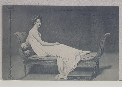 EMIL GARLEANU CATRE ELIZA XENOPOL * , CARTE POSTALA ILUSTRATA , MADAME RECAMIER , CLASICA , CIRCULATA , 1904 foto