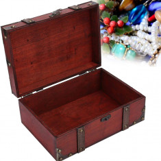 Cutie Wden, Valisă de epocă Cutie cu încuietoare Cutie de depozitare din lemn de
