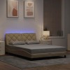 VidaXL Cadru de pat cu LED fără saltea cremă 120x200 cm țesătură 3310662