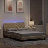 VidaXL Cadru de pat cu LED fără saltea cremă 120x200 cm țesătură 3310662
